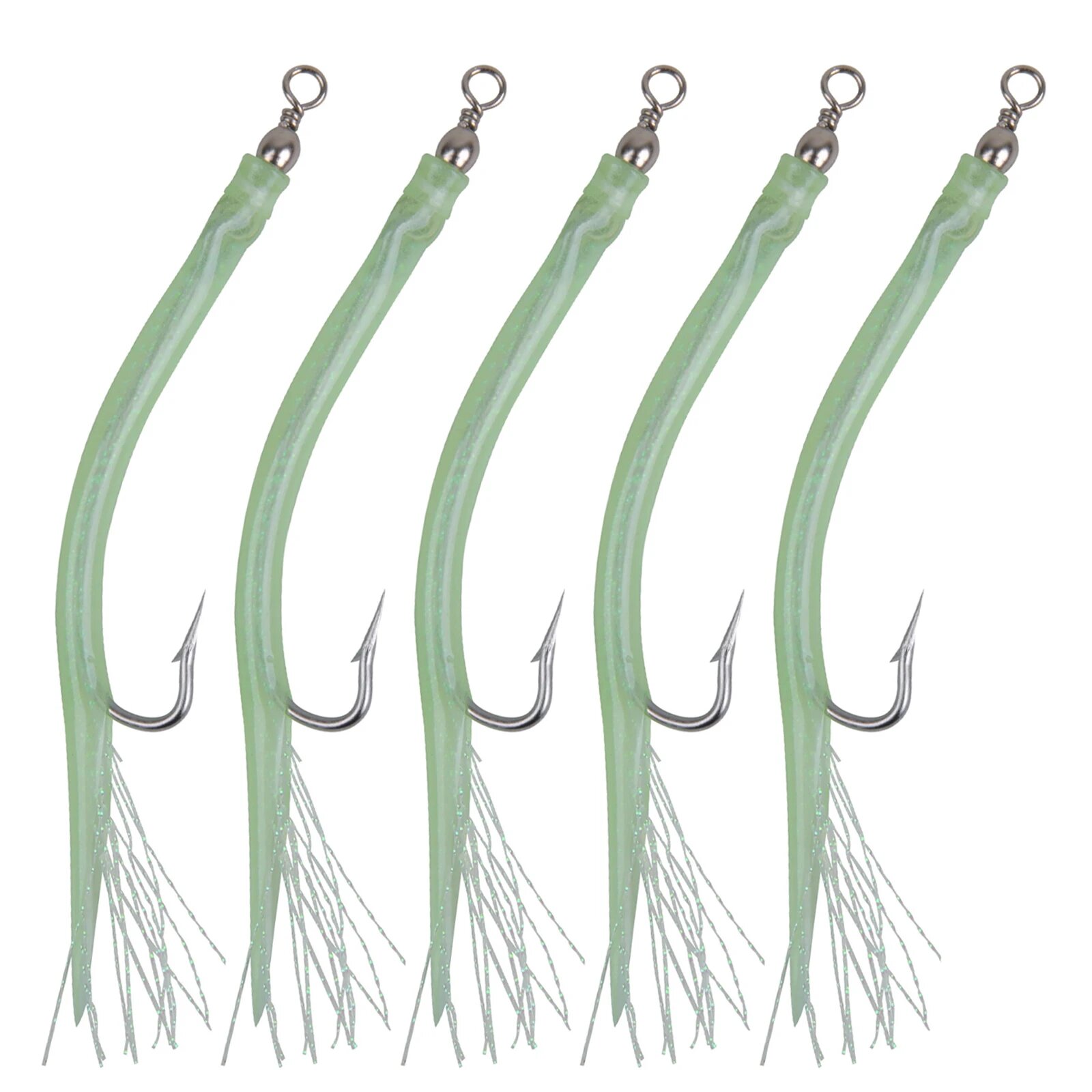 5 шт, рыболовные крючки Shaddock Fishing для ловли угря Зеленый, green 6