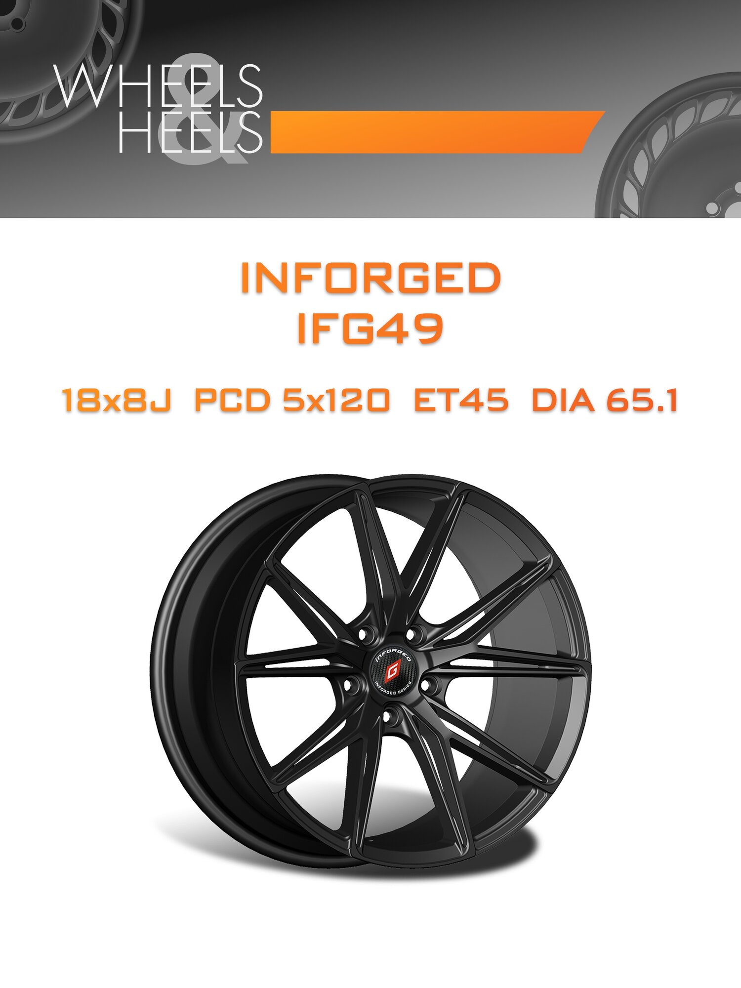 Диск автомобильный литой INFORGED IFG49 18x8 5x120 et45 dia65.1 Black