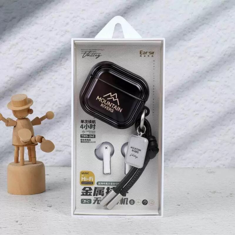 Премиальные беспроводные наушники TWS Bluetooth с стереозвуком и длительным сроком службы батареи, черный цвет, модель