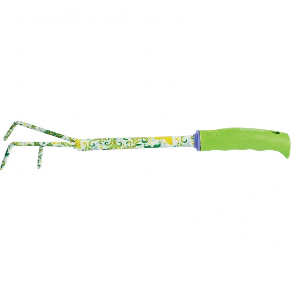 Рыхлитель Palisad Flower Green, 3 - зубый, 60 х 415 мм, стальной, пластиковая рукоятка 620385