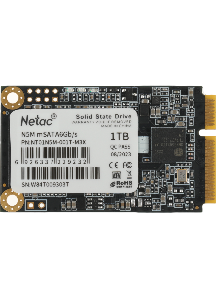 Накопитель SSD Netac N5M 1 ТБ, mSATA, SATA III, mSATA 560 МБ/с