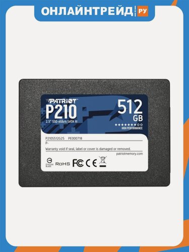 Изображение товара SSD диск Patriot Memory Patriot P210 2.5" 512Гб SATA (P210S512G25)