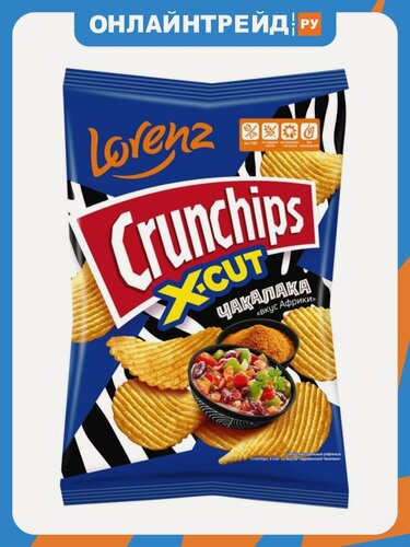 Изображение товара Картофельные чипсы Lorenz Crunchips. X-Cut со вкусом "африканской Чакалаки" 130 г