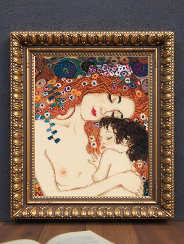 Изображение товара Набор для вышивания крестом Риолис, вышивка крестиком "Материнская любовь" по мотивам картины Г. Климта, 30*35 см, 916