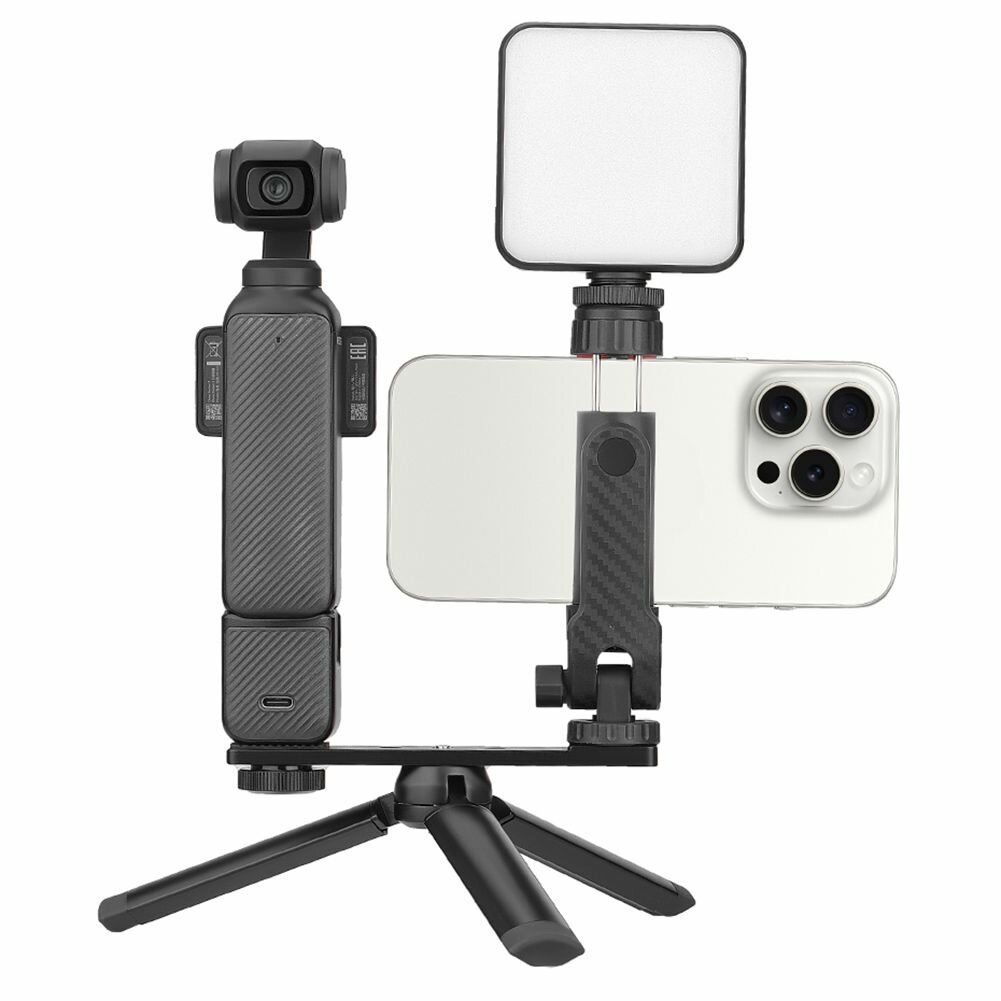 Крепление для телефона и DJI OSMO Pocket 3: холодный башмак + регулируемый зажим