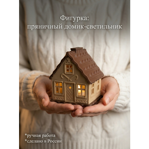 фото Домик-ночник светодиодный, 7х6х6,5 см, пряничный домик