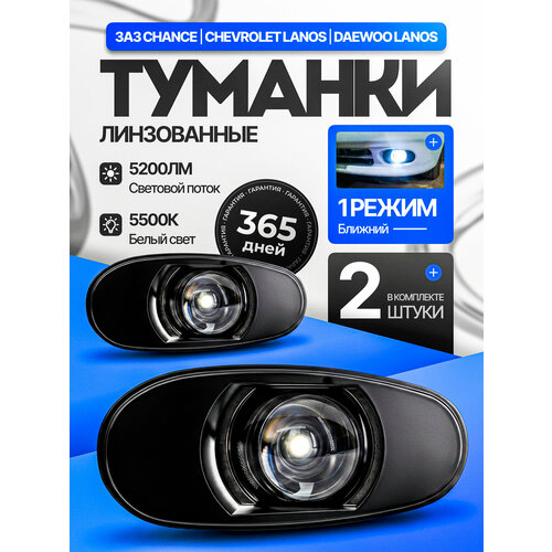 фото Противотуманные фары на шевроле ланос 64 ватт, линзованные ealights