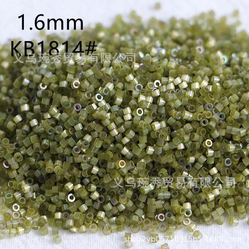 Бусины стеклянные KB1814 зеленые 1.6 мм, 1800 шт