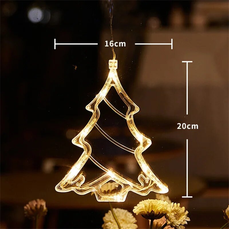 Рождественские светодиодные украшения снежинки и дед мороз Christmas Tree