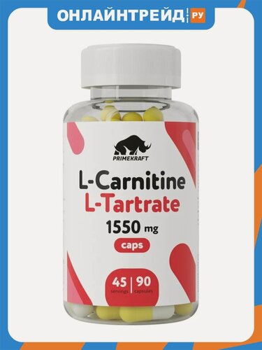 Изображение товара Жиросжигатель Prime Kraft спдпп L-Carnitine L-Tartrate 90 капсул