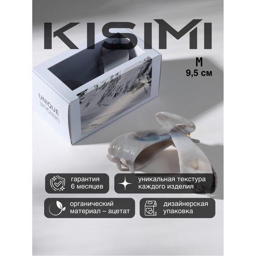 фото Крабик для волос kisimi, размер m, цвет: серый, коллекция: unique, 1 шт