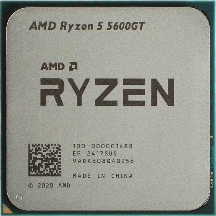 Процессор CPU AMD Ryzen 5 5600GT TRAY <100-000001488> (AM4, 3.6GHz up to 4.6GHz/6x512Kb+16Mb, 6C/12T, 7nm, 65W, unlocked, Radeon 1900MHz)