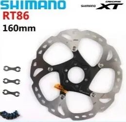 Тормозной диск Shimano XT SM-RT86, 160/180/203мм, под 6 болтов, без коробки (OEM), серебристо-черный
