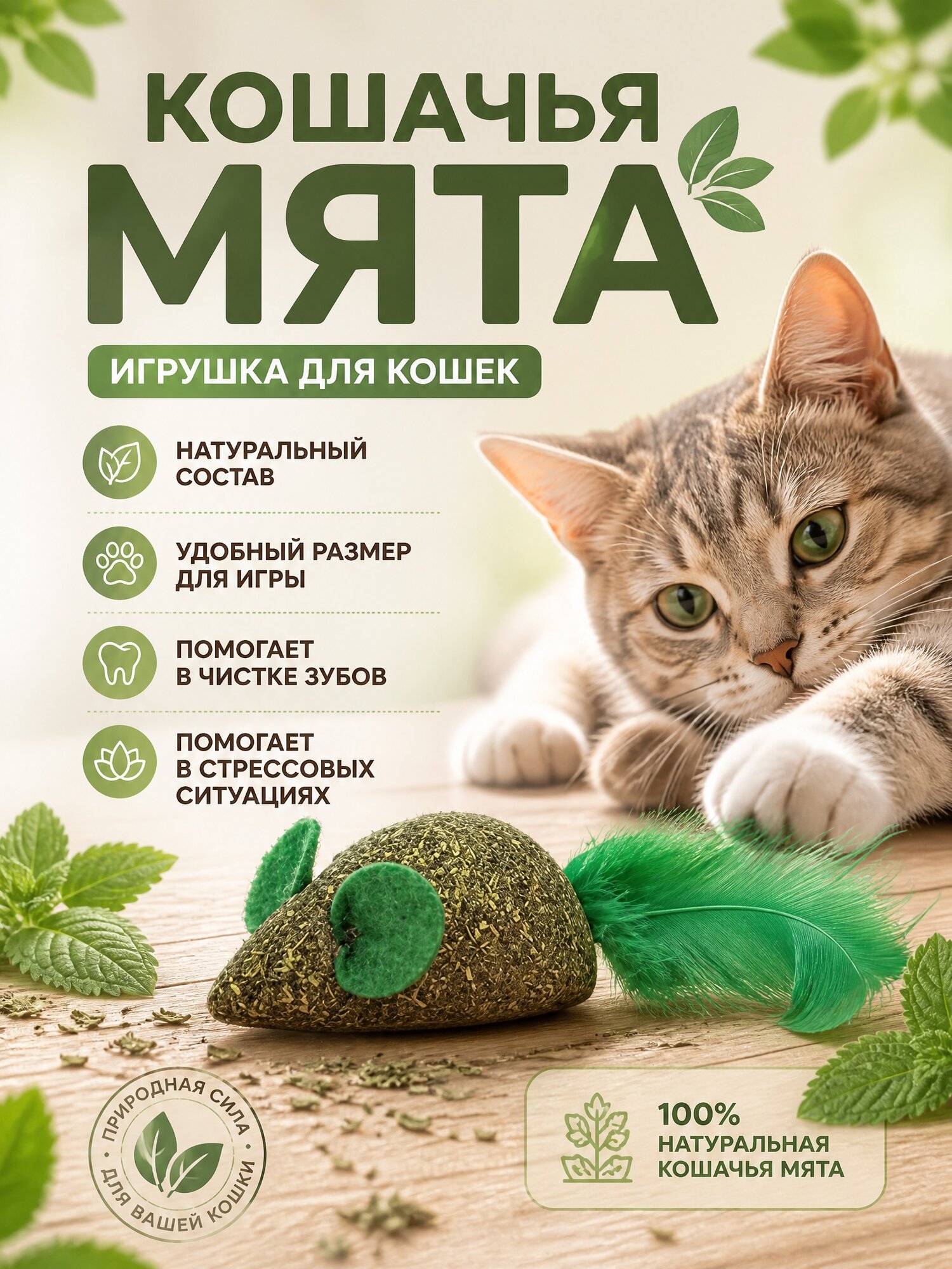 Мышка кошачья мята / мята для кошек