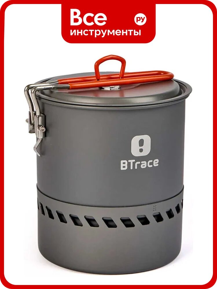 Кастрюля Btrace Reactor 1500мл С0153, сталь, с туристическими горелками