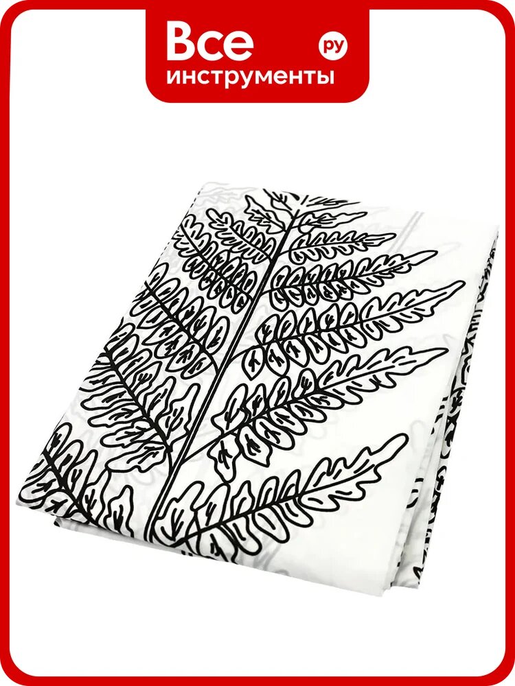 Штора для ванной комнаты Bath Plus Fur-tree black ch21037, двухцветный белый, из полиэстера с водоотталкивающим