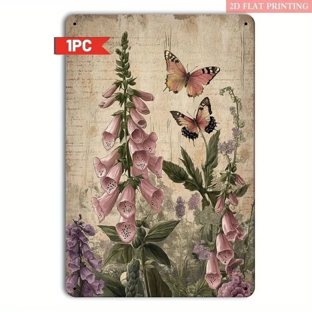 Металлические таблички с цветами-Винтажный декор для дома20x30cm