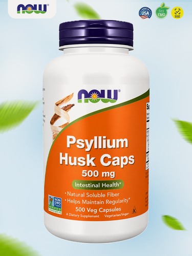 Изображение товара Now Foods Шелуха семян подорожника 500 мг 500 веганских капсул, Psyllium husk 500 mg 500 veg caps