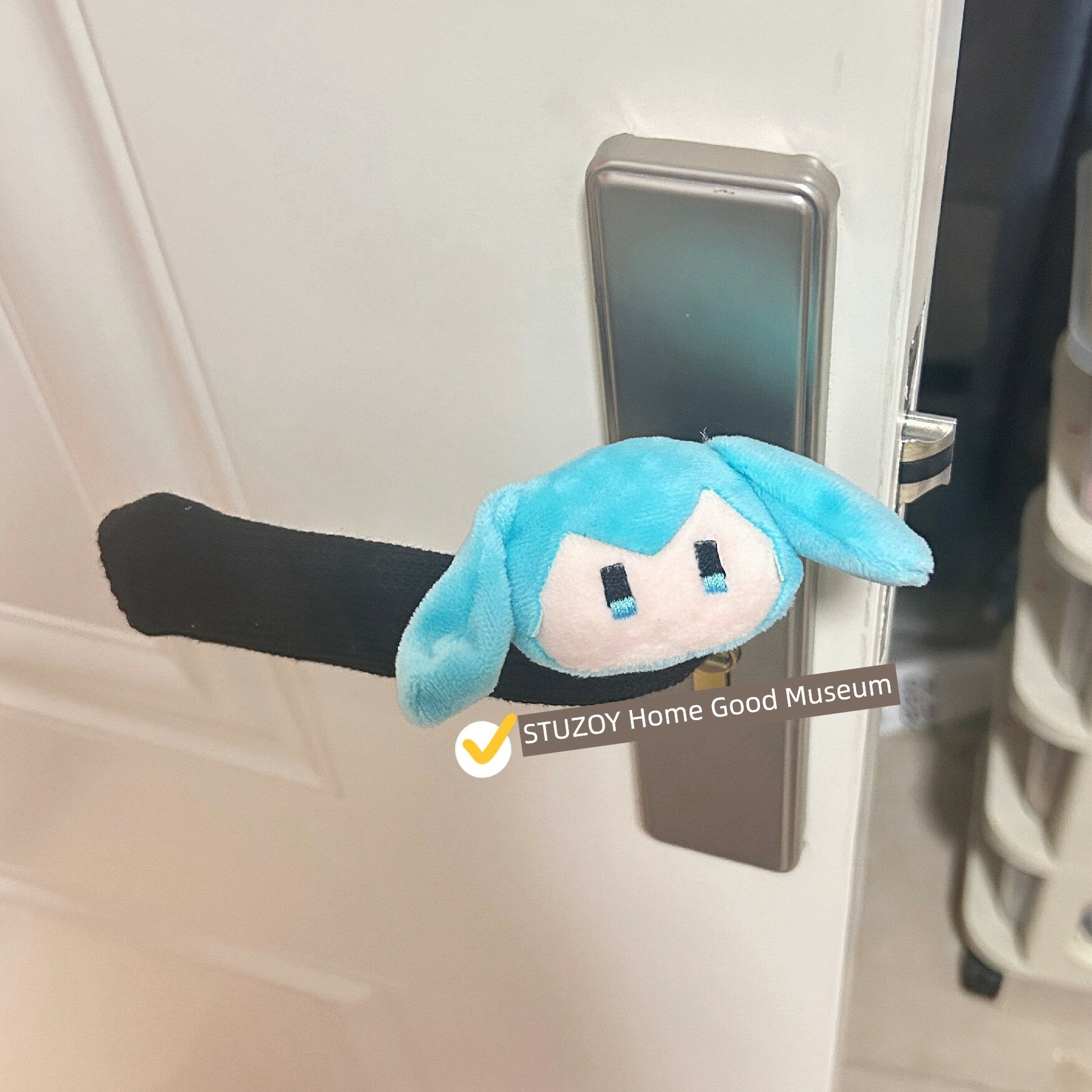 Hatsune Miku Черная вязаная накладка на левую ручку двери подходит для разных типов ручек