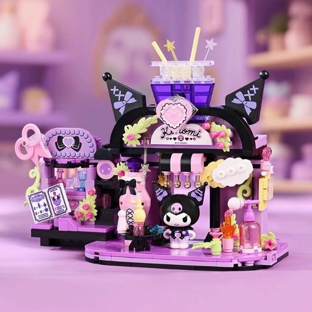 Набор строительных блоков Sanrio Тайная лавка ароматов с персонажами Май Мелоди и Хеллоу Китти, 3D модель для детей