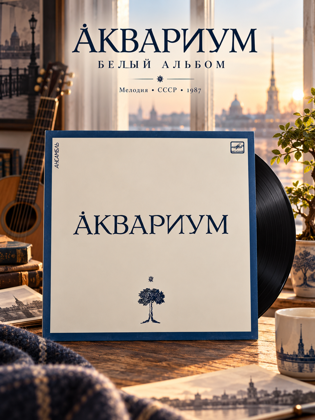 LP Ансамбль Аквариум - Белый альбом - Сидя на красивом холме. Виниловая пластинка 12 дюймов. Мелодия СССР 1987 год.