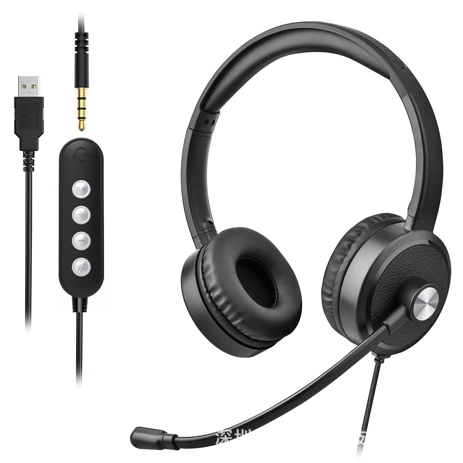 JazzAn D2CE Наголовные наушники с двойным шумоподавлением ANC+ENC USB проводные Цвет：U9D Стандартное шумоподавление