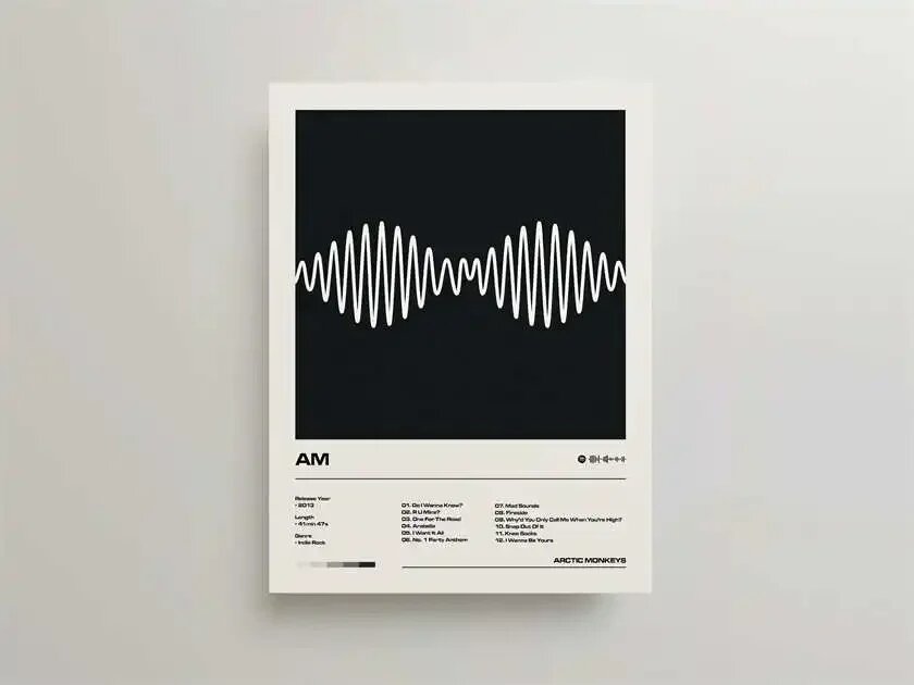 Музыкальная картина Arctic Monkeys AM 40x50cm, цвет 2