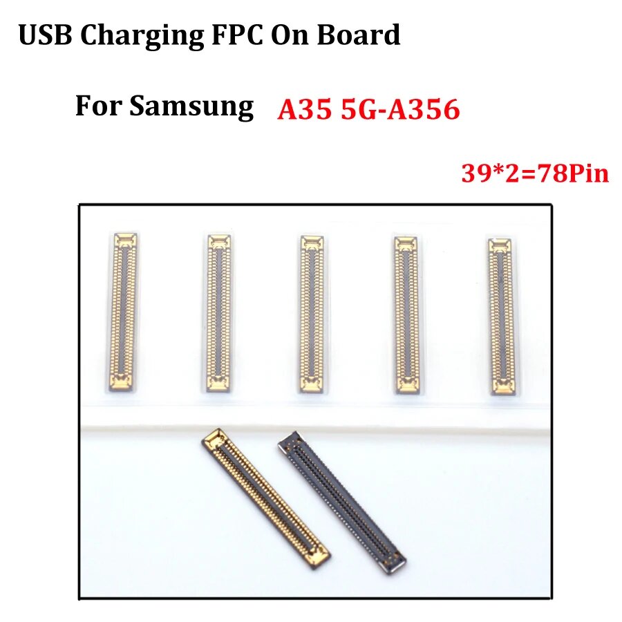 5 шт. разъемов FPC для зарядки на материнской плате для Samsung A06 A07 A16 A17 A26 A33 A34 A35 5G