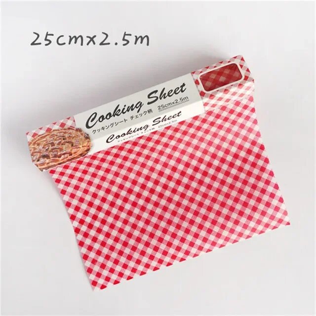 Пергаментная бумага в клетку, 25x2.5м, Красный