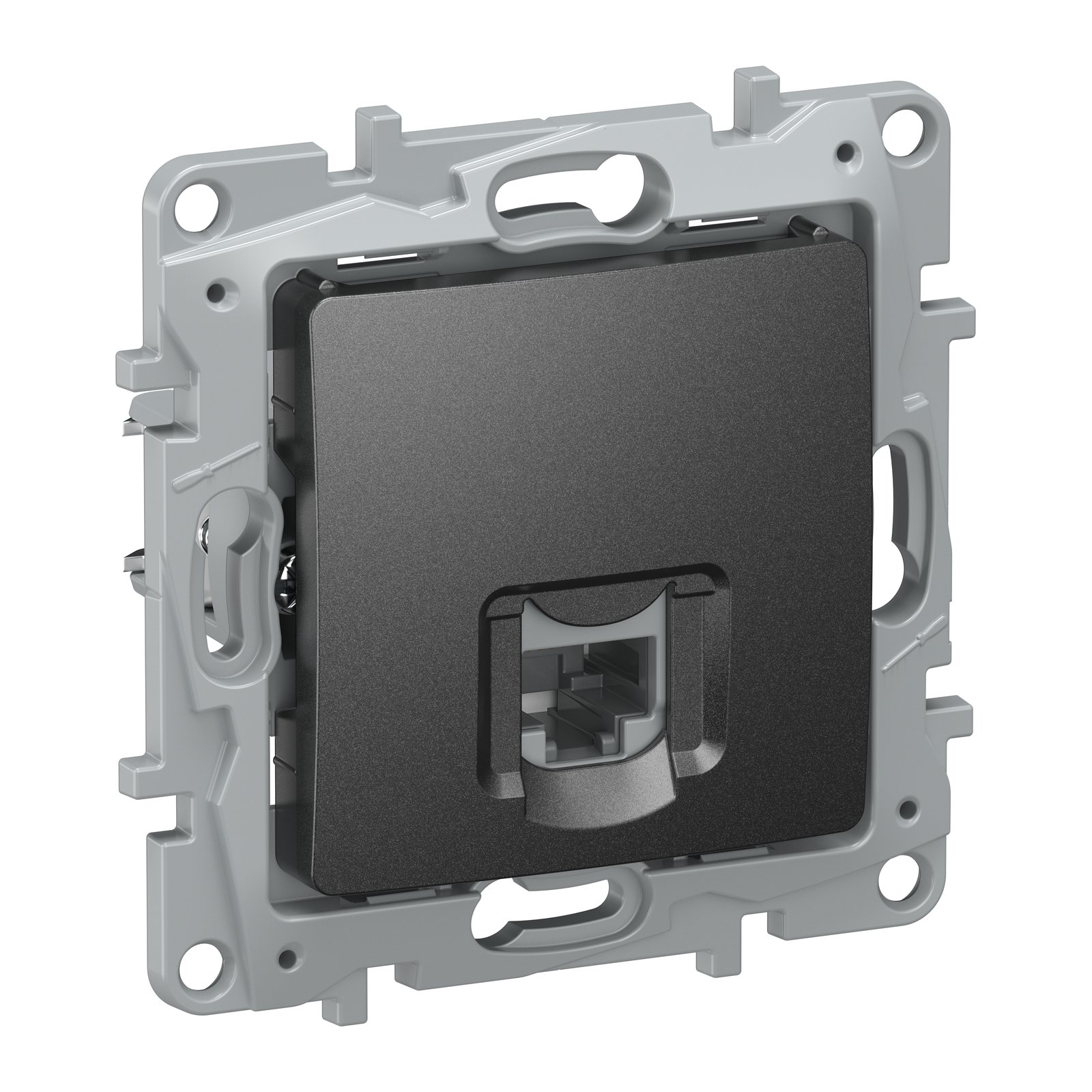 Розетка интернет RJ-45 кат. 6 цвета антрацит, Etika, Legrand (IEK), арт. 6726531 (бывший 672653)