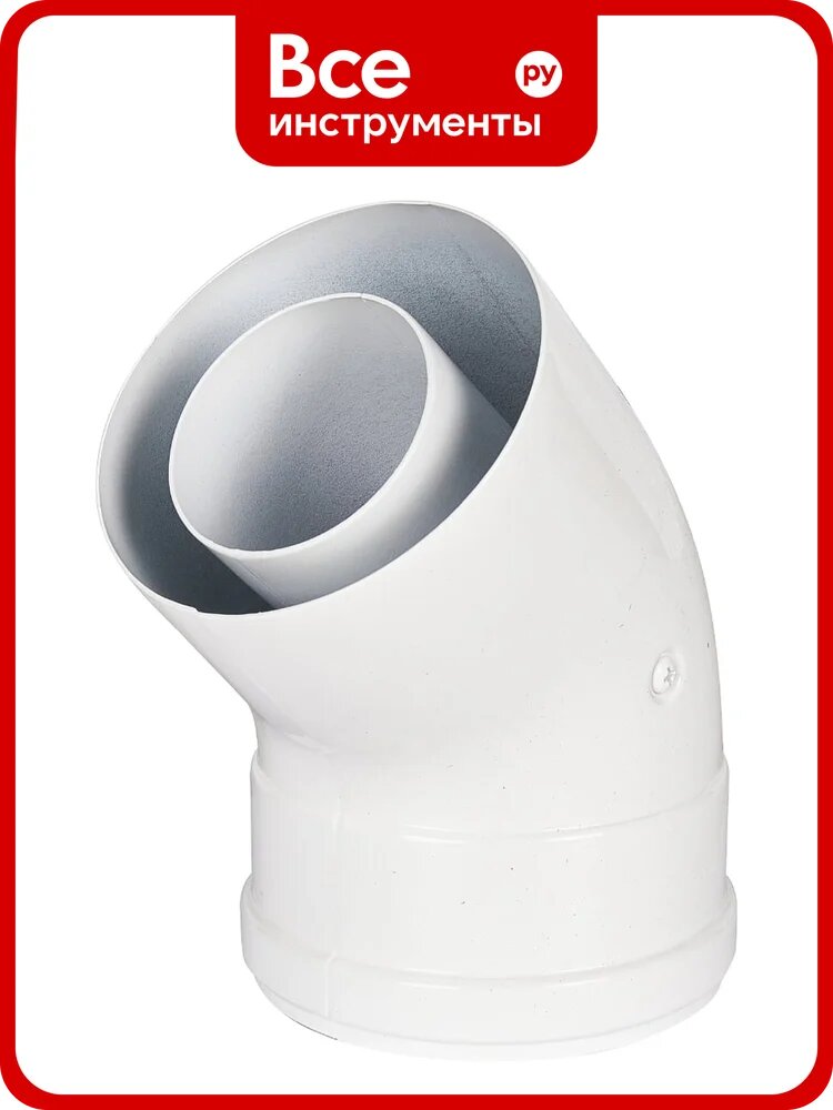 Отвод промежуточный ROMMER INOX Line традиционный коаксиальный D60/100, 45° (мама/папа) RCA-6100-000045 PEE9H4L92M522F