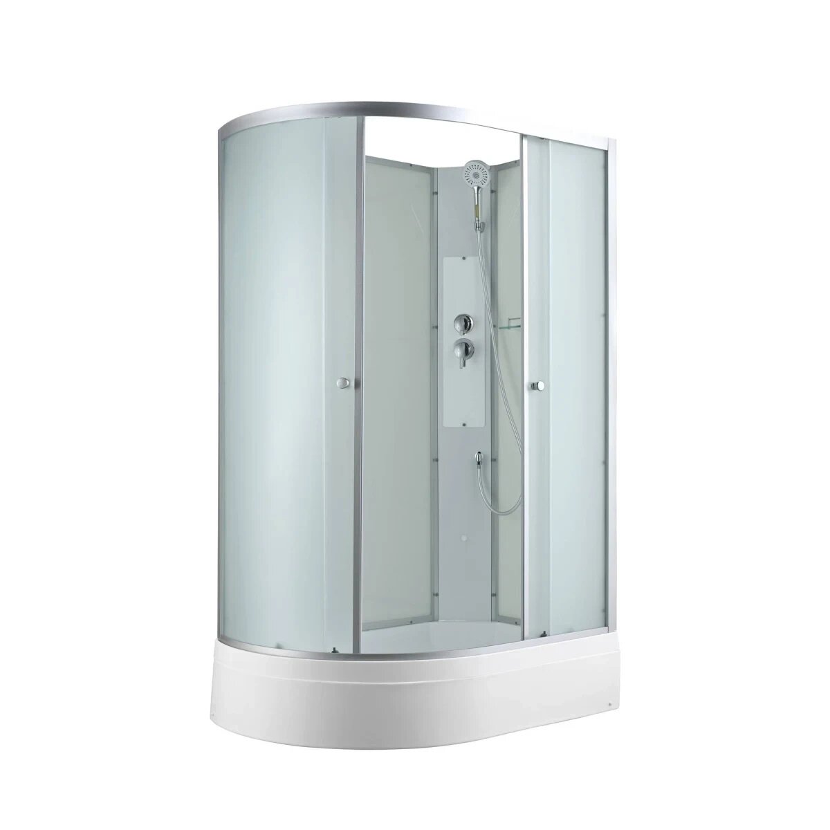 Душевая кабина AvaCan C3012R N без крыши, 120x80x203 см, асимметричная, средний поддон, профиль алюминий