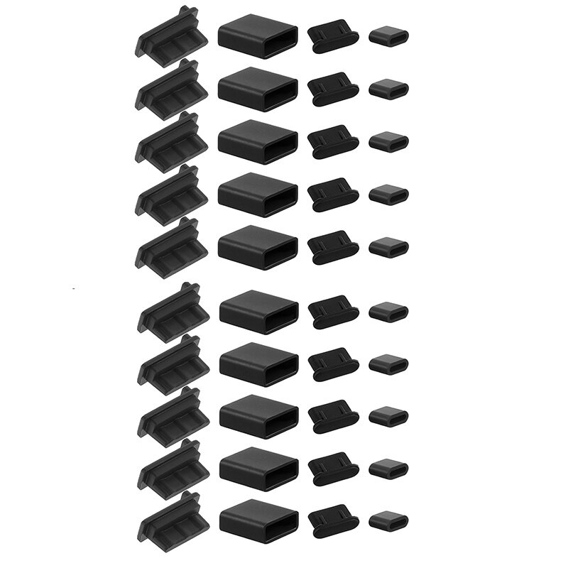 Комплект заглушек для USB-портов (USB-A и Type-C), 40 шт.