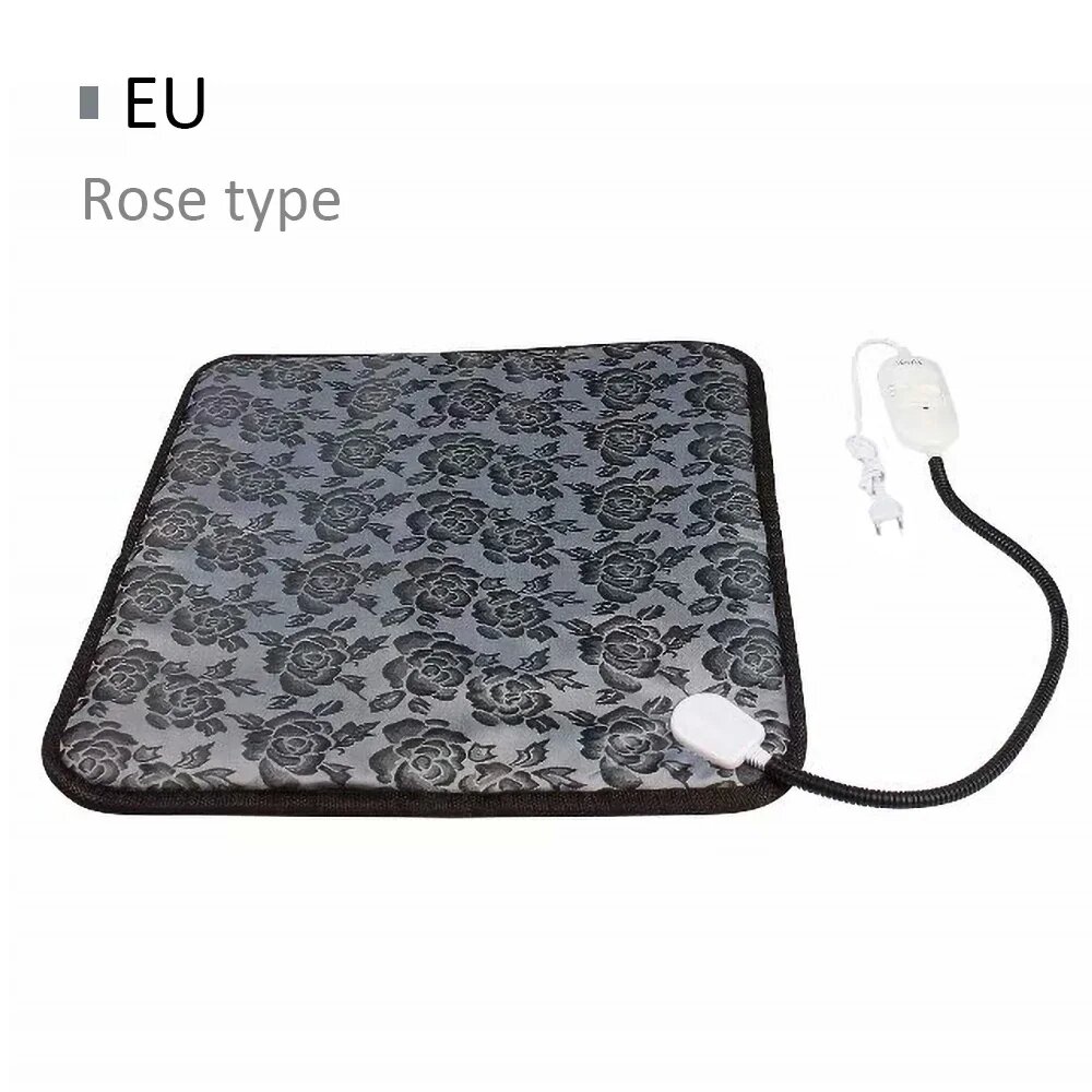Теплая водонепроницаемая лежанка для собак и кошек Soft Pet Pad 45CMX45CM, Rose pattern EU plug