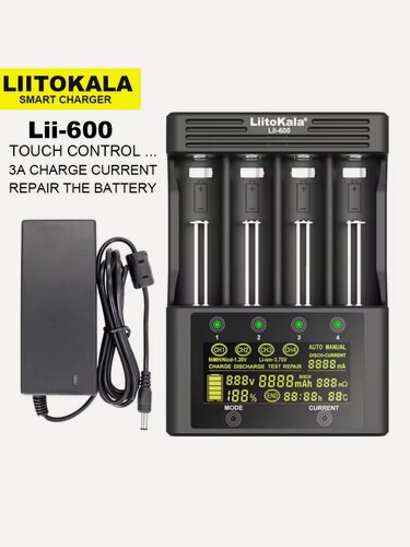 Изображение товара LiitoKala Lii-600 Зарядный кабель, измерение ёмкости.