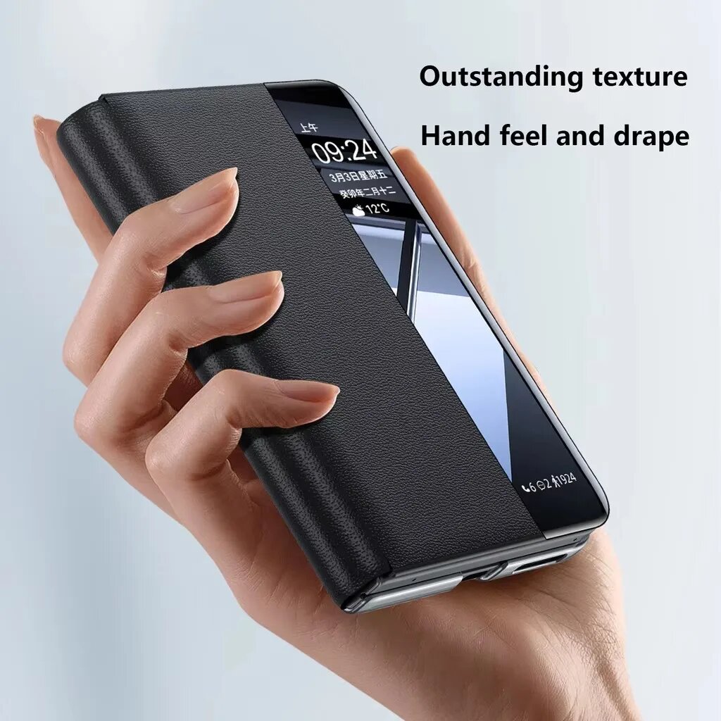 Умный кожаный чехол-флип Smart Touch View для Huawei Pura X Max PuraX Max 5G с откидной подставкой