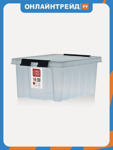 Изображение товара Контейнер Rox Box 16 с крышкой и клипсами прозрачный, п/п 415х300х190 мм