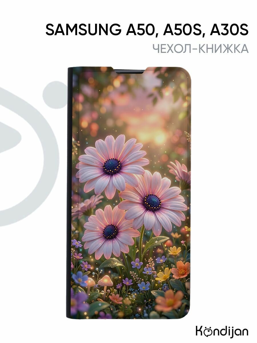 Чехол для Samsung Galaxy A50, A50s, A30s с рисунком, защитный, противоударный, с магнитом, черный с принтом нежность лета / Самсунг Галакси A50 A50s A30s