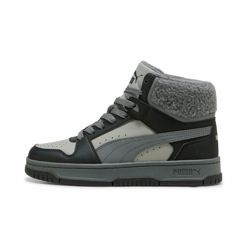 фото Кеды puma rebound slam mid cozy jr, размер 35, серый