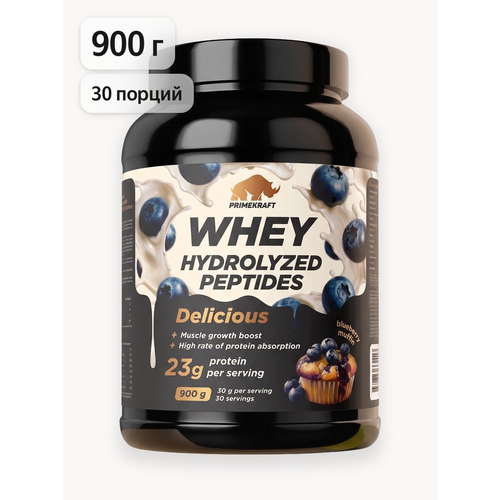 Пептидный Протеин PRIMEKRAFT Whey Делишес, вкус Черничный Маффин, 900г