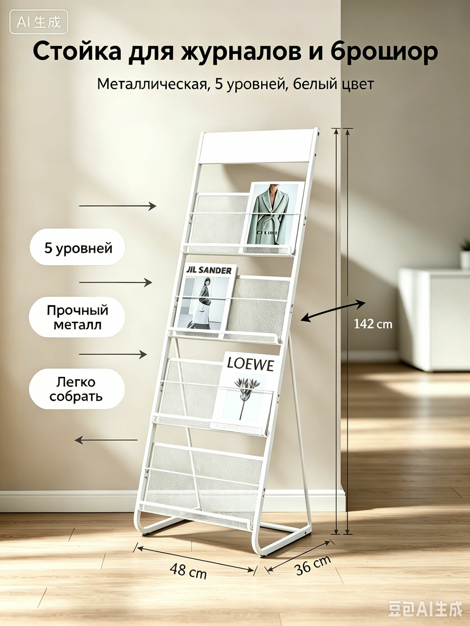 Стеллаж для журналов, стеллаж для выставки товаров для газет, напольный