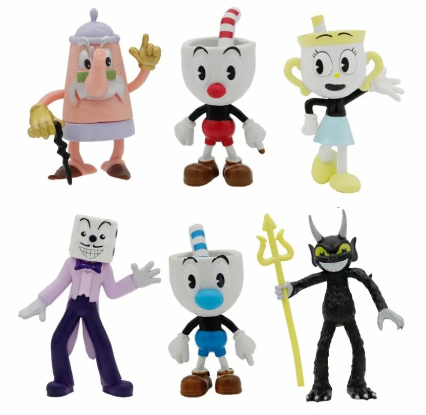 6 шт Набор фигурок Капхед (Cuphead)