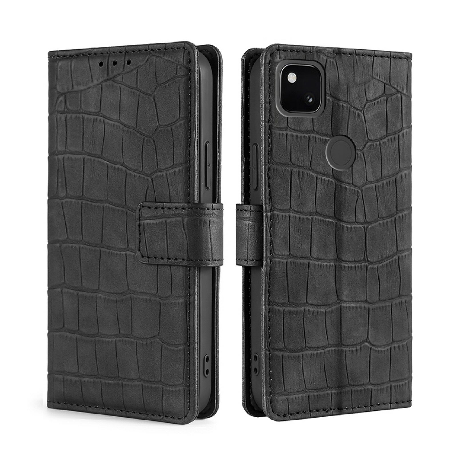 Чехол-книжка MyPads для Google Pixel 4A из искусственной кожи с магнитной застежкой, черный