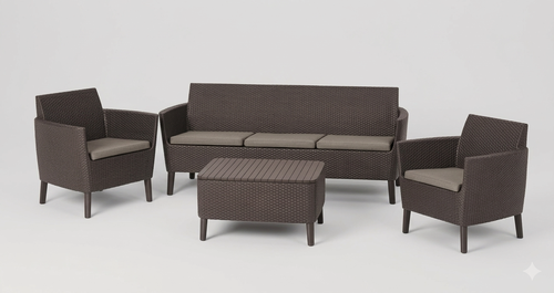 Изображение товара Комплект Keter Салемо трипл сет (Salemo 3 seater set) коричневый