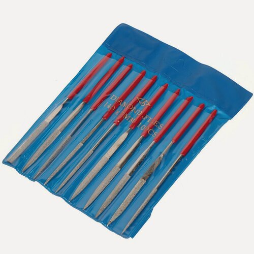 Изображение товара Набор надфилей 10 шт, 3х140 мм, пластиковая ручка, SPE13764-2