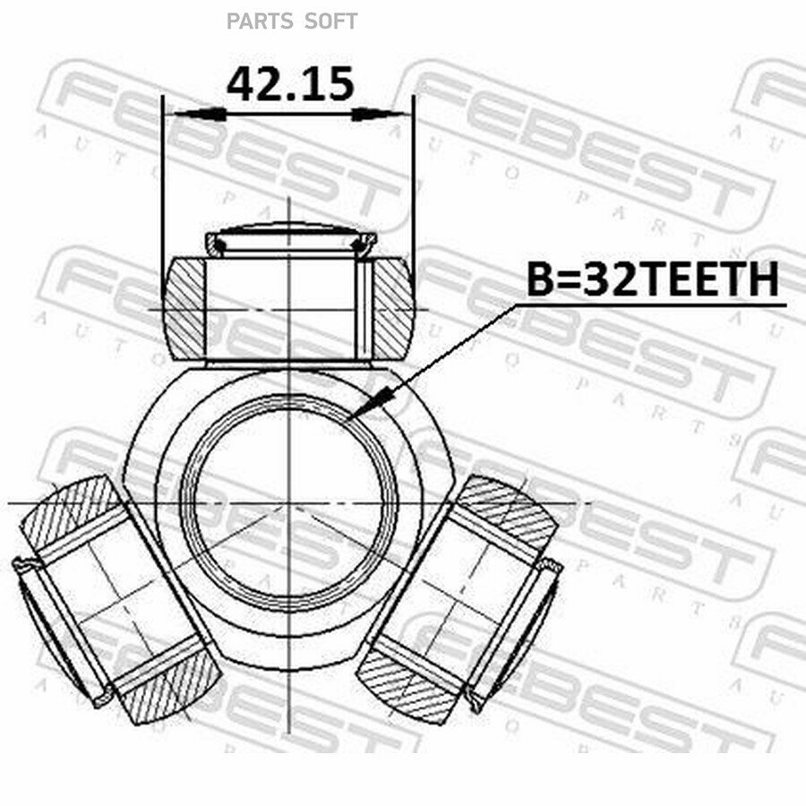 Трипоид 32X42.15 FEBEST 0116ASV50 | цена за 1 шт