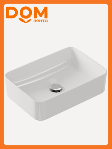 Изображение товара Раковина Cersanit CREA 50, прямоугольная, накладная, белая, керамика