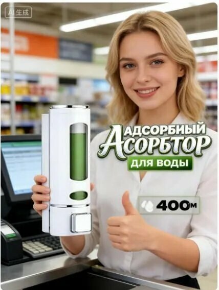 Дозатор для жидкого мыла механический 400 мл, 1 шт