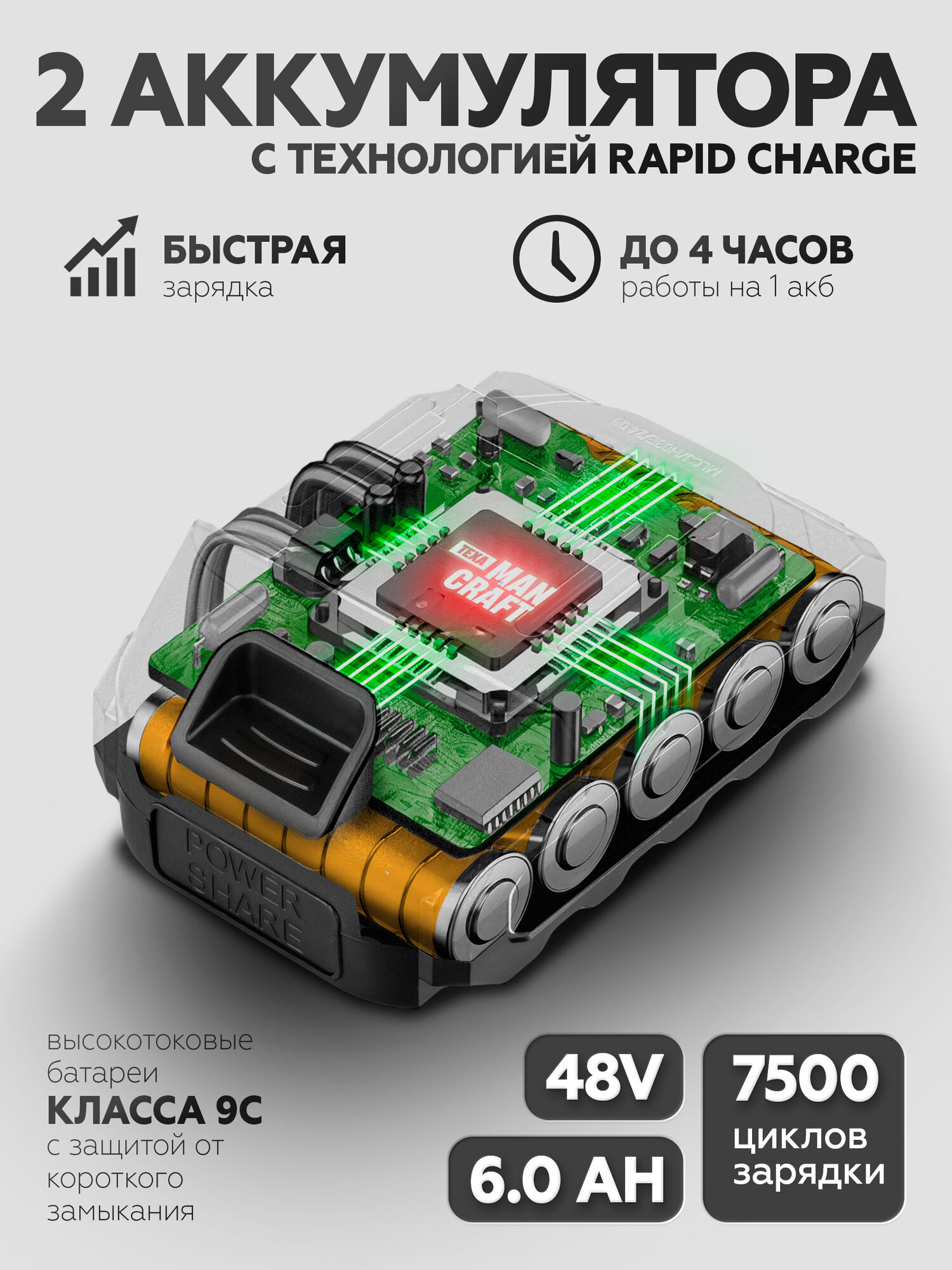 Триммер аккумуляторный на колесах MANCRAFT 2 АКБ, 850 Вт, телескопическая рукоятка, зарядное устройство в комплекте — фото 13
