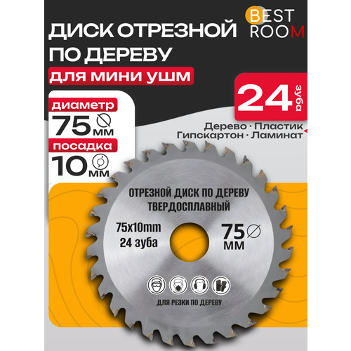 фото Диск пильный по дереву best room, для мини ушм 75мм, 24 зуба